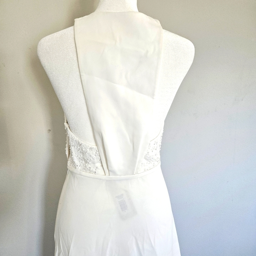 Sachin & Babi "Gabriella" Embellished Plunge V-Neck Crepe Bridal Gown Size 0 - Picture 11 of 16